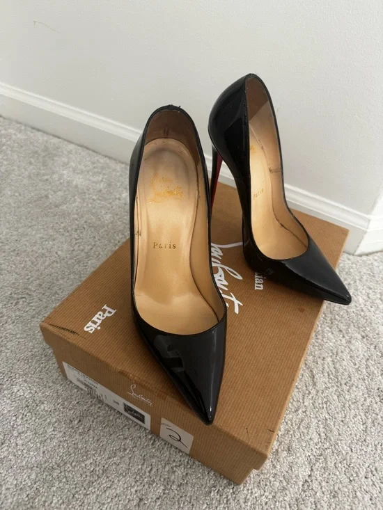 Christian Louboutin So Kate Black Patent 120mm Pumps - Picture 2 of 6